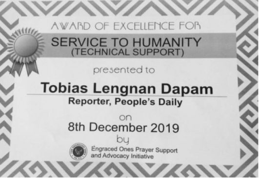 Peoples Daily reporter receives Humanitarian Award