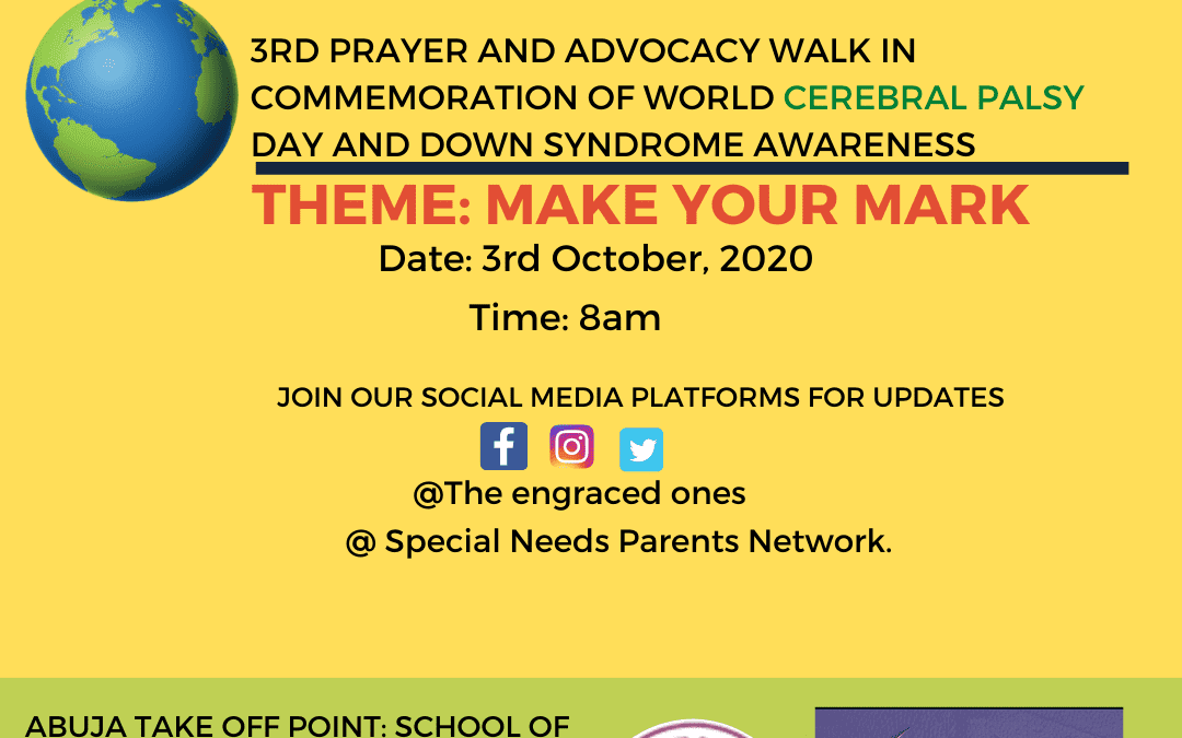 The Engraced ones and Special Needs Parents Network presents Her 3rd Annual Down Syndrome and Cerebral Palsy Walk